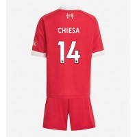 Stroje piłkarskie Liverpool Federico Chiesa #14 Koszulka Podstawowej dla dzieci 2025-26 Krótki Rękaw (+ szorty)